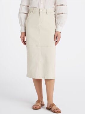 Democracy Cream Midi Pencil Skirt NWT!